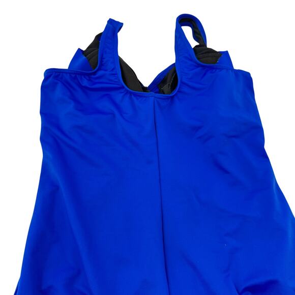 Miraclesuit Swimsuit Oceanus Padded Soft Bra Ruched One Piece Blue Size 16 - Picture 3 of 10